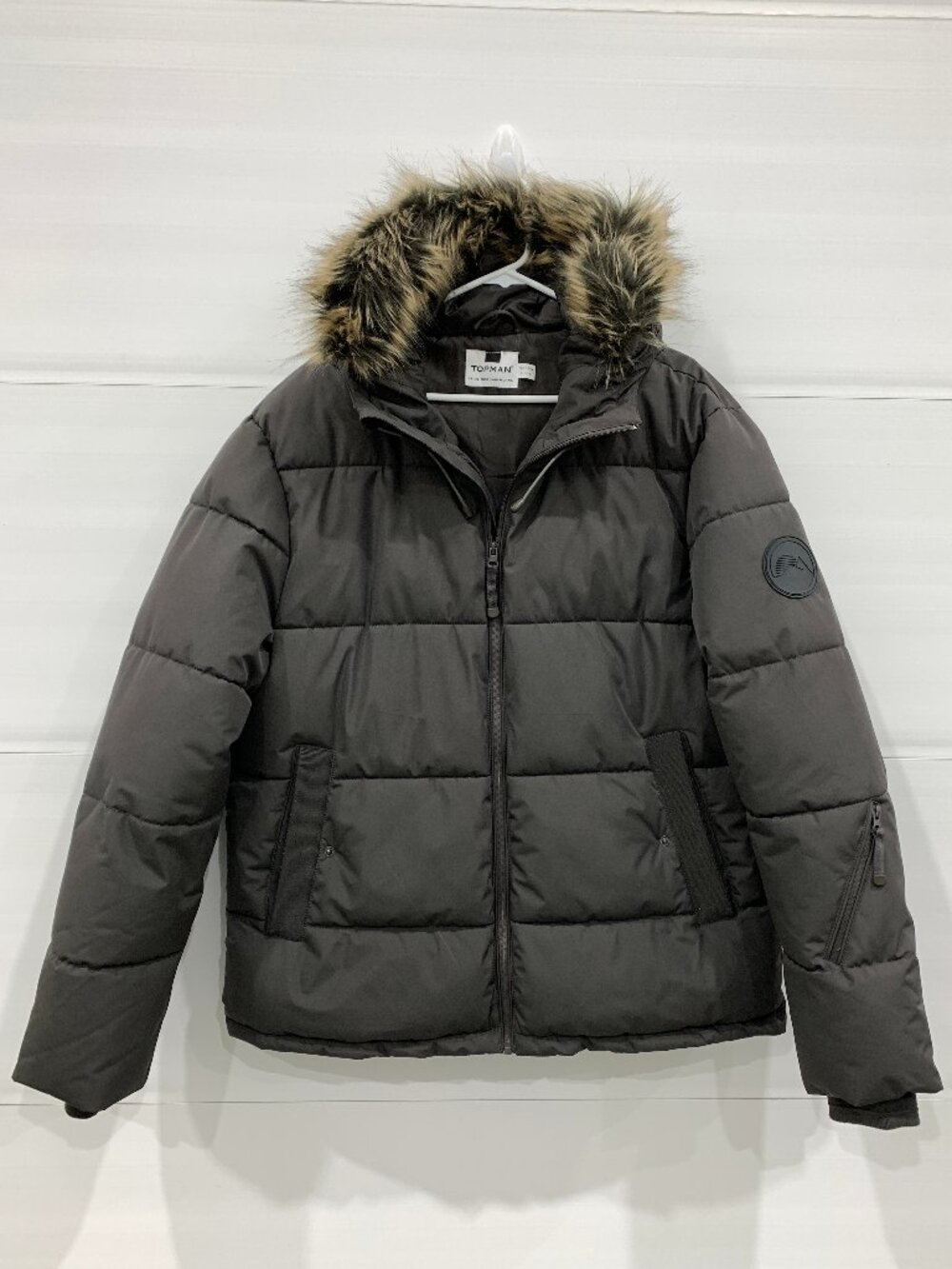 Topman Charcoal (Greige) Puffer Jacket